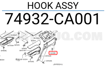 Nissan 74932CA001 HOOK ASSY