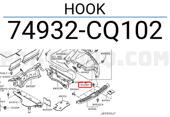 Nissan 74932CQ102 HOOK