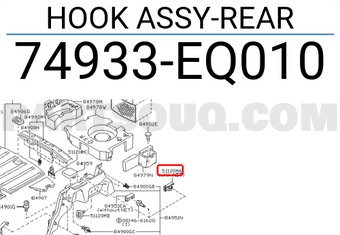 Nissan 74933EQ010 HOOK ASSY-REAR