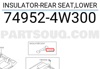 Nissan 749524W300 INSULATOR-REAR SEAT,LOWER