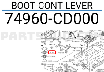 Nissan 74960CD000 BOOT-CONT LEVER