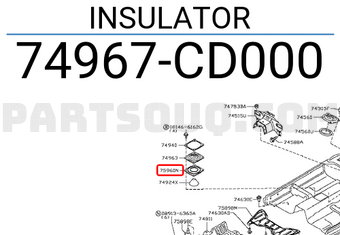 Nissan 74967CD000 INSULATOR