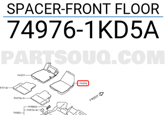 Nissan 749761KD5A SPACER-FRONT FLOOR