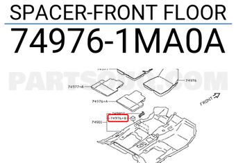 Nissan 749761MA0A SPACER-FRONT FLOOR