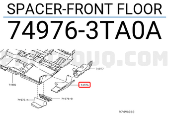 Nissan 749763TA0A SPACER-FRONT FLOOR