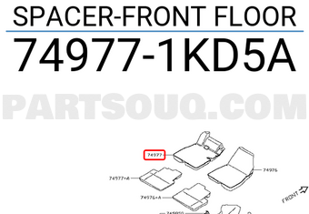 Nissan 749771KD5A SPACER-FRONT FLOOR
