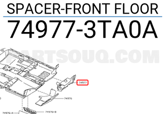 Nissan 749773TA0A SPACER-FRONT FLOOR