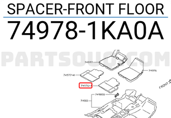 Nissan 749781KA0A SPACER-FRONT FLOOR