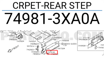 Nissan 749813XA0A CRPET-REAR STEP