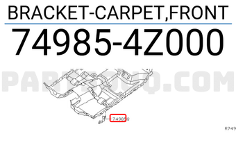 Nissan 749854Z000 BRACKET-CARPET,FRONT