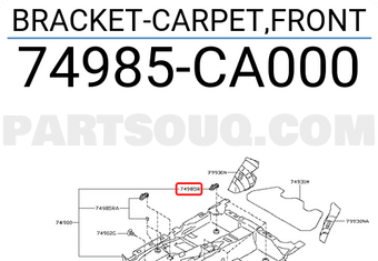 Nissan 74985CA000 BRACKET-CARPET,FRONT