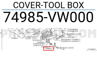 Nissan 74985VW000 COVER-TOOL BOX