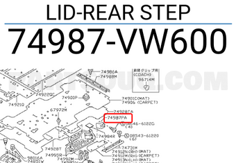 Nissan 74987VW600 LID-REAR STEP