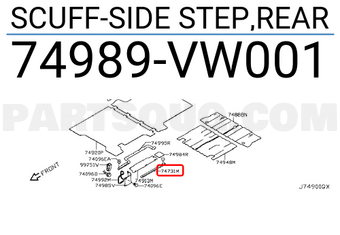 Nissan 74989VW001 SCUFF-SIDE STEP,REAR