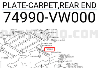 Nissan 74990VW000 PLATE-CARPET,REAR END