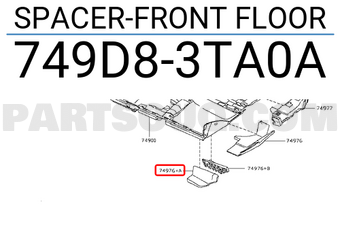 Nissan 749D83TA0A SPACER-FRONT FLOOR