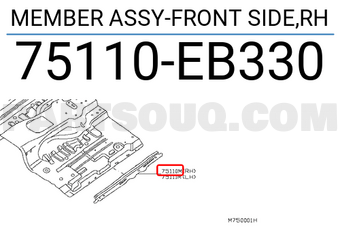 Nissan 75110EB330 MEMBER ASSY-FRONT SIDE,RH