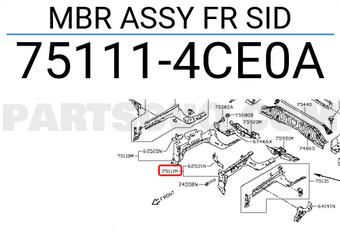 Nissan 751114CE0A MBR ASSY FR SID