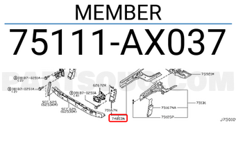 Nissan 75111AX037 MEMBER