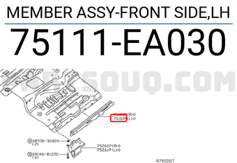 Nissan 75111EA030 MEMBER ASSY-FRONT SIDE,LH