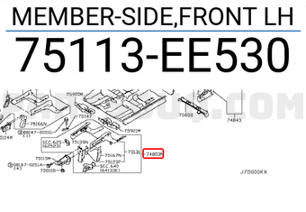 Nissan 75113EE530 MEMBER-SIDE,FRONT LH