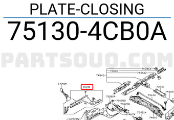 Nissan 751304CB0A PLATE-CLOSING