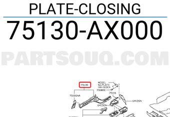 Nissan 75130AX000 PLATE-CLOSING