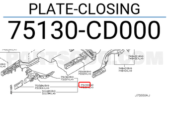 Nissan 75130CD000 PLATE-CLOSING