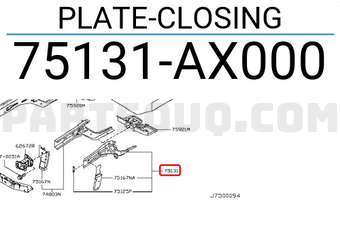 Nissan 75131AX000 PLATE-CLOSING