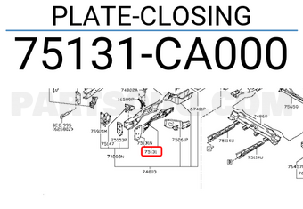 Nissan 75131CA000 PLATE-CLOSING