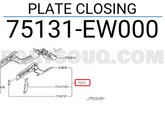 Nissan 75131EW000 PLATE CLOSING