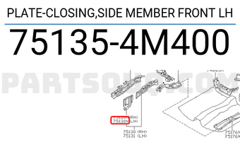 Nissan 751354M400 PLATE-CLOSING,SIDE MEMBER FRONT LH