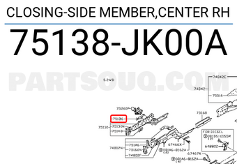 Nissan 75138JK00A CLOSING-SIDE MEMBER,CENTER RH