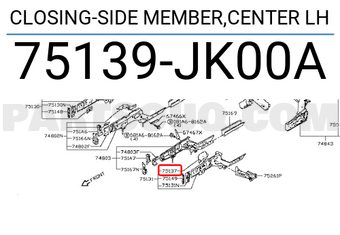 Nissan 75139JK00A CLOSING-SIDE MEMBER,CENTER LH