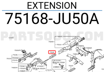 Nissan 75168JU50A EXTENSION