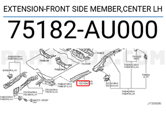 Nissan 75182AU000 EXTENSION-FRONT SIDE MEMBER,CENTER LH