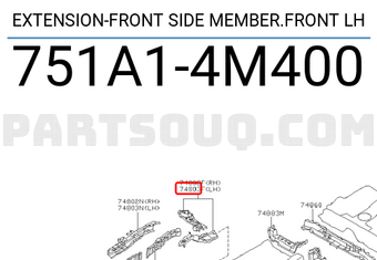 Nissan 751A14M400 EXTENSION-FRONT SIDE MEMBER.FRONT LH