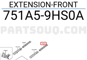 Nissan 751A59HS0A EXTENSION-FRONT