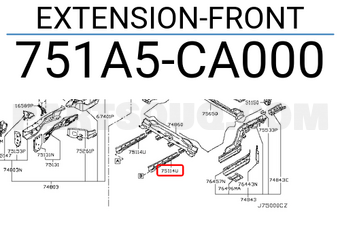 Nissan 751A5CA000 EXTENSION-FRONT