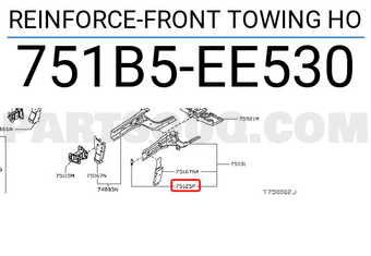 Nissan 751B5EE530 REINFORCE-FRONT TOWING HO