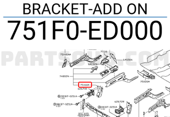 Nissan 751F0ED000 BRACKET-ADD ON