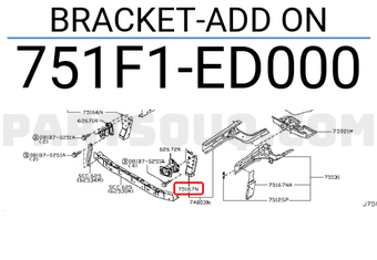 Nissan 751F1ED000 BRACKET-ADD ON