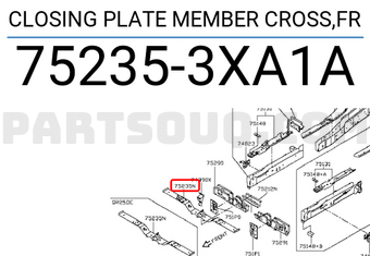 Nissan 752353XA1A CLOSING PLATE MEMBER CROSS,FR