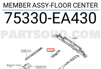 Nissan 75330EA430 MEMBER ASSY-FLOOR CENTER