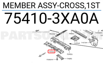 Nissan 754103XA0A MEMBER ASSY-CROSS,1ST