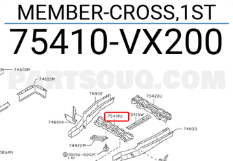 Nissan 75410VX200 MEMBER-CROSS,1ST