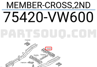 Nissan 75420VW600 MEMBER-CROSS,2ND
