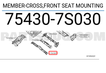 Nissan 754307S030 MEMBER-CROSS,FRONT SEAT MOUNTING