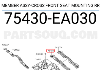 Nissan 75430EA030 MEMBER ASSY-CROSS FRONT SEAT MOUNTING RR