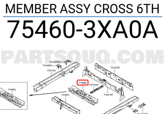 Nissan 754603XA0A MEMBER ASSY CROSS 6TH